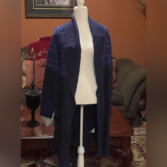 ISAAC MIZRAHI LIVE Shawl Collar Duster Sweater - Picture 2 of 8